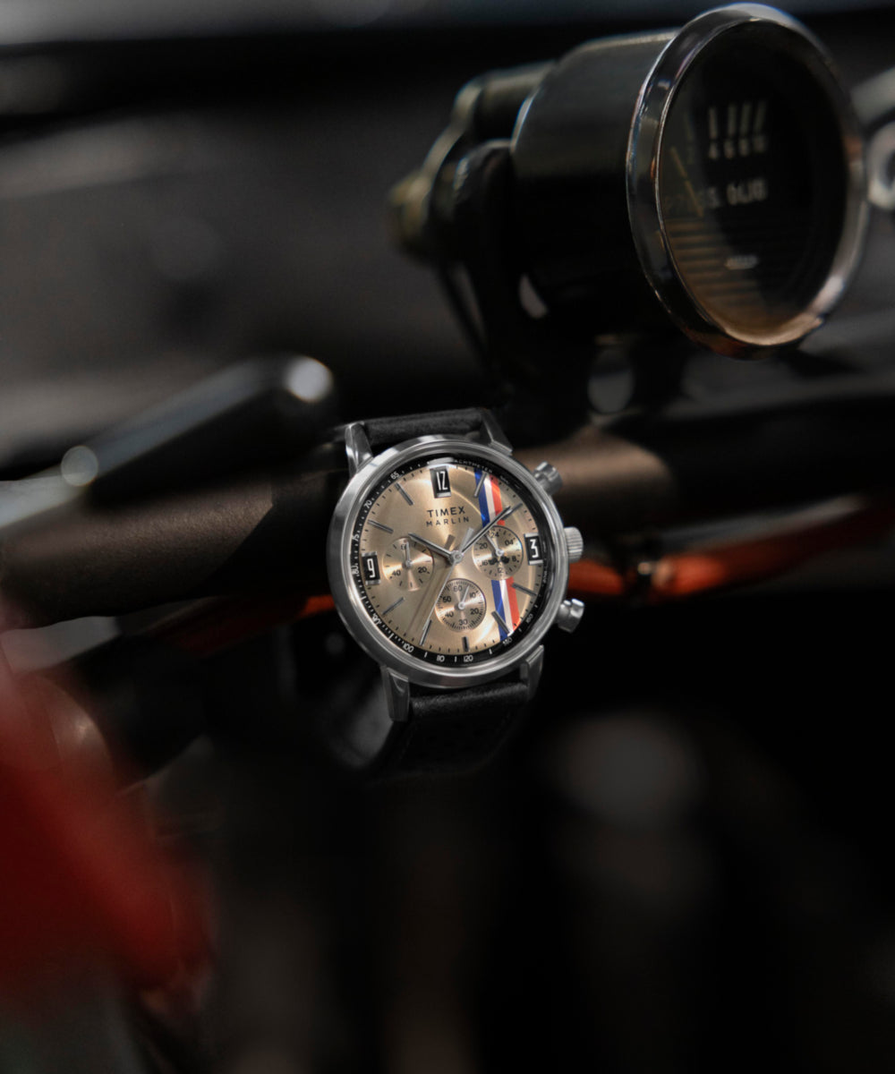 ♢timx♢ Marlin® Chronograph Tachymeter 40mm Leather Strap Watch