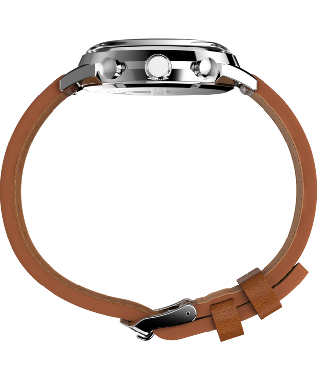 TW2W99100 Marlin® Cronógrafo taquímetro de 40 mm con correa de piel. Imagen de perfil del reloj