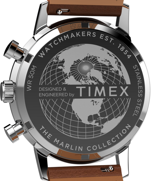TW2W99100 Marlin® Cronógrafo taquímetro de 40 mm con correa de piel: imagen del fondo de la caja del reloj