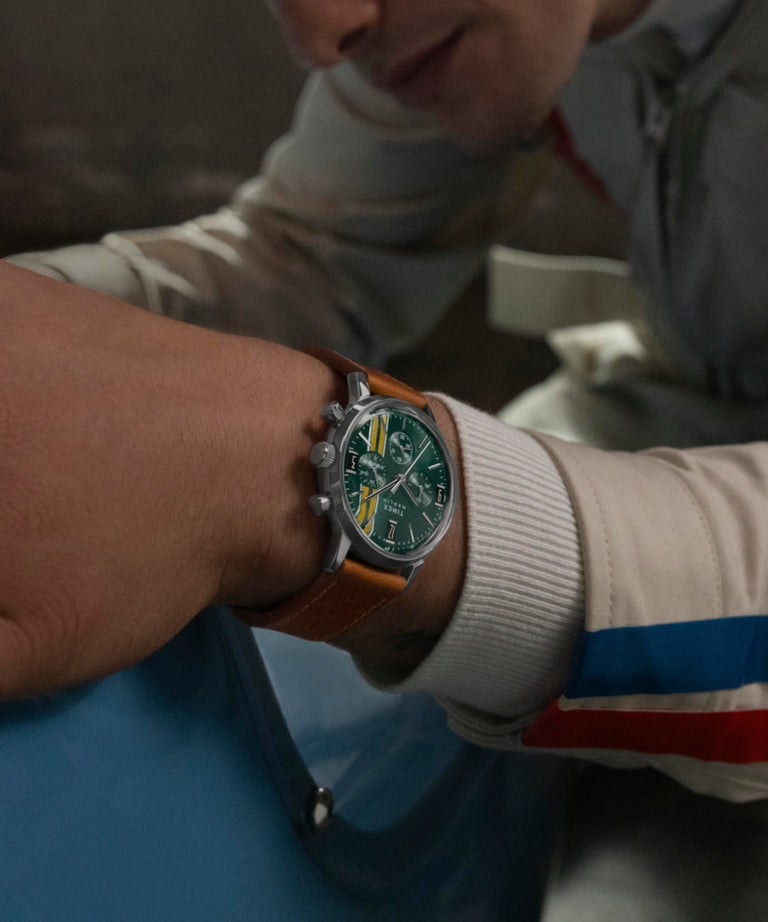 TW2W99100 Reloj Marlin® con cronógrafo y taquímetro, 40 mm, correa de piel, estilo de vida, 2 imágenes