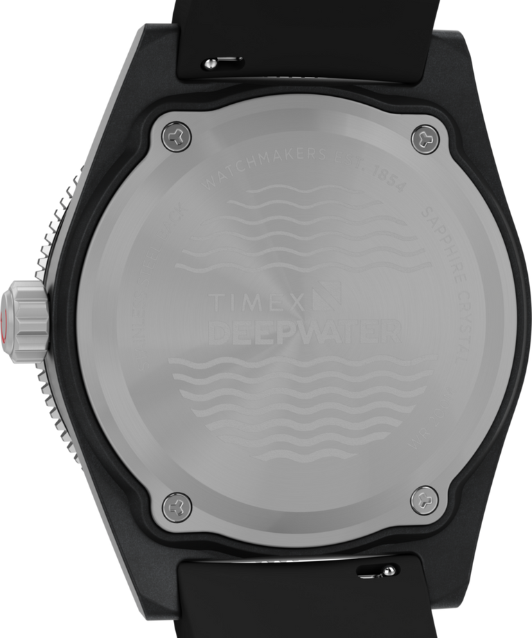 TW2Y02200 Deepwater Reef 200 XCF, correa de caucho sintético de 43 mm: imagen del fondo de la caja del reloj