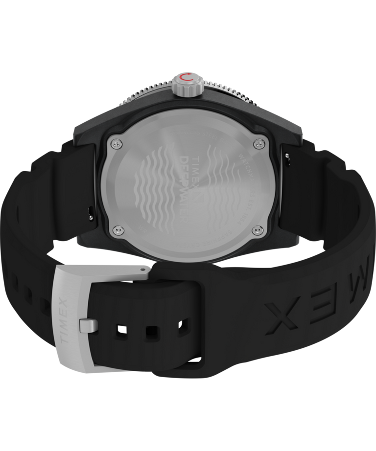 TW2Y02200 Deepwater Reef 200 XCF 43 mm, correa de caucho sintético, fondo de caja del reloj con imagen del accesorio