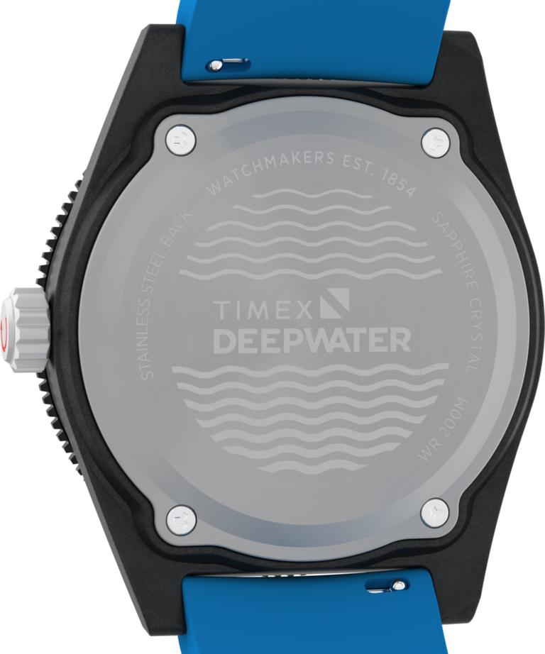 TW2Y02500 Deepwater Reef 200 XCF, correa de caucho sintético de 43 mm. Imagen del fondo de la caja del reloj