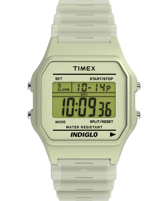TW2Y02600 Reloj Timex T80 que brilla en la oscuridad, con correa de resina de 34 mm. Imagen principal