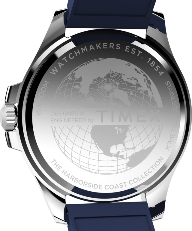 TW2Y05000 Harborside Coast, 44 mm, correa de caucho sintético. Imagen del fondo de la caja del reloj