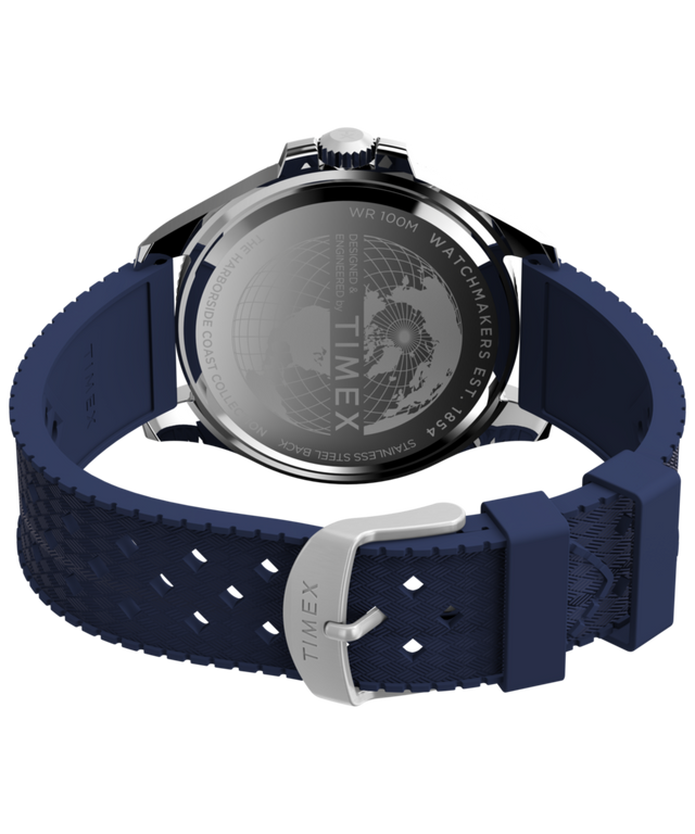 TW2Y05000 Harborside Coast, reloj de 44 mm con correa de caucho sintético: imagen del fondo de la caja con accesorio