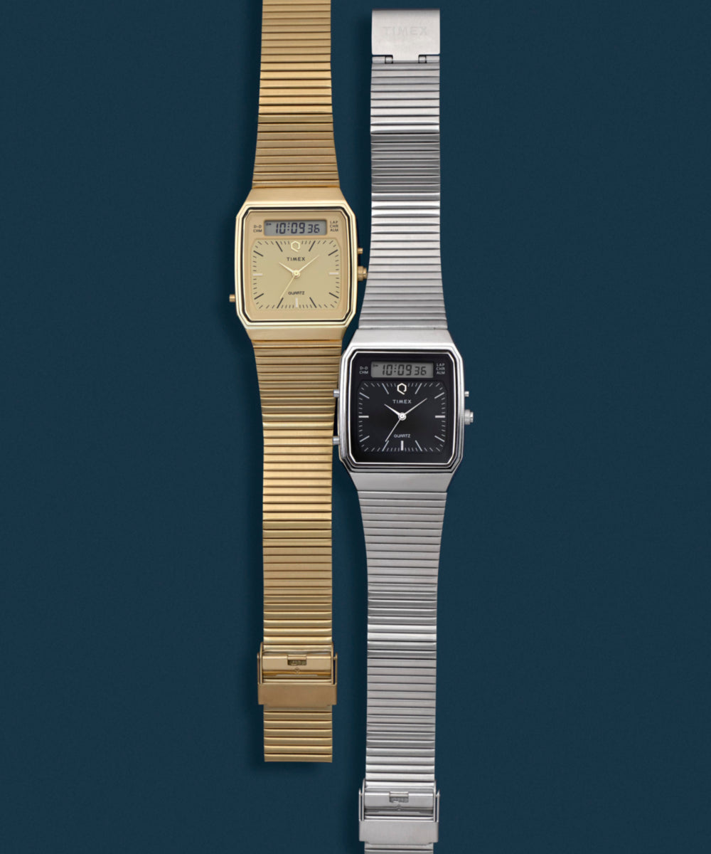 Q Timex® 1982 Ana-Digi Reissue 33mm Stainless Steel Bracelet Watch