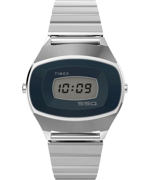 時計 TIMEX SSQ Digital Reissue Q Timex® 1975 SSQ Digital Reissue 38mm Stainless Steel Bracelet