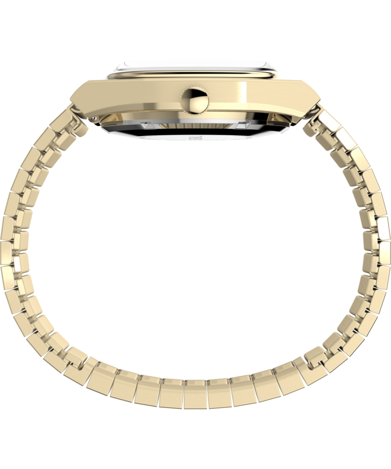Imagen de perfil de reloj reedición Timex® Automatic 1983 E Line de 34 mm con brazalete de expansión en tono dorado TW2Y07200