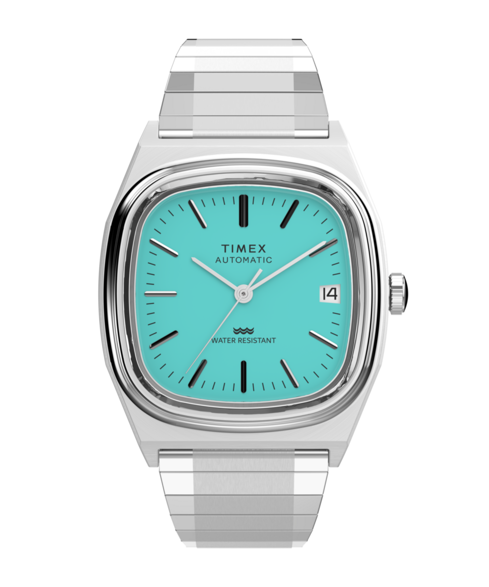 Timex Rene Timex® Automatic 1983 E Line 34mm Stainless Steel Expansion Band Watch ...