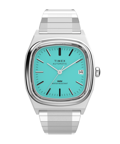 Imagen principal del reloj Timex® Automatic 1983 E Line de 34 mm con correa elástica de acero inoxidable TW2Y07300