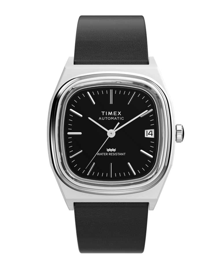 TW2Y07500 Reloj Timex® automático de 1983, línea E, 34 mm, con correa de piel. Imagen principal