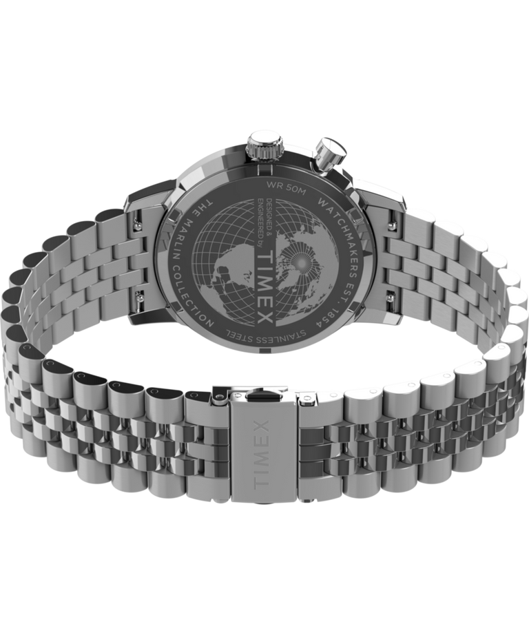TW2Y09900 Marlin® Multifunción con fases lunares, 40 mm, brazalete de acero inoxidable. Imagen del fondo de la caja con accesorio
