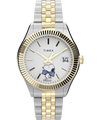 Imagen principal del reloj Peanuts® x Timex Legacy Bowtie de 34 mm con brazalete de acero inoxidable TW2Y11100
