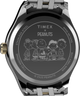 TW2Y11100 Peanuts® x Timex Legacy Bowtie, reloj de 34 mm con brazalete de acero inoxidable. Imagen del fondo de la caja.