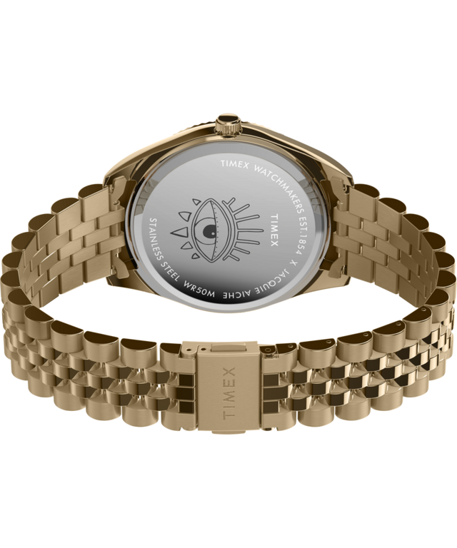 TW2Y11200 Timex x Jacquie Aiche 36mm Stainless Steel Bracelet Watch Caseback with Attachment Image