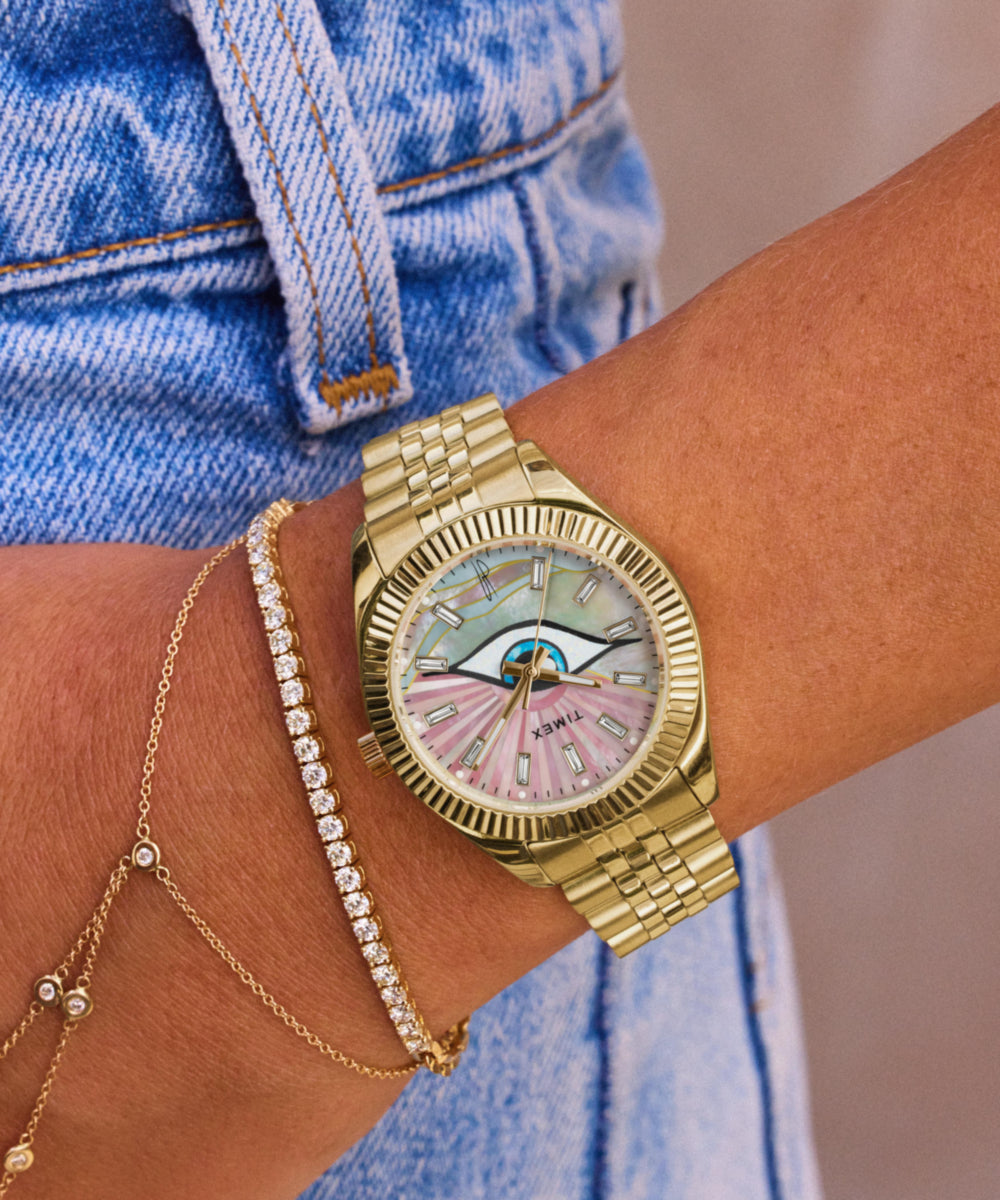 Timex x Jacquie Aiche Guiding Light 36mm Stainless Steel Bracelet