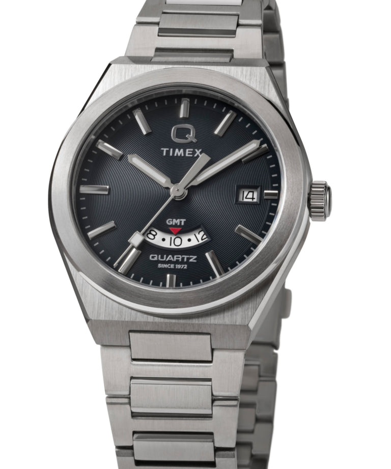 TW2Y12100 Q Reloj Timex® Continental GMT de 39 mm con brazalete de acero inoxidable (colaboración). Imagen adicional