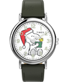 TW2Y12400 Reloj Peanuts® x Timex Weekender con esfera festiva, 40 mm y correa de piel. Imagen principal