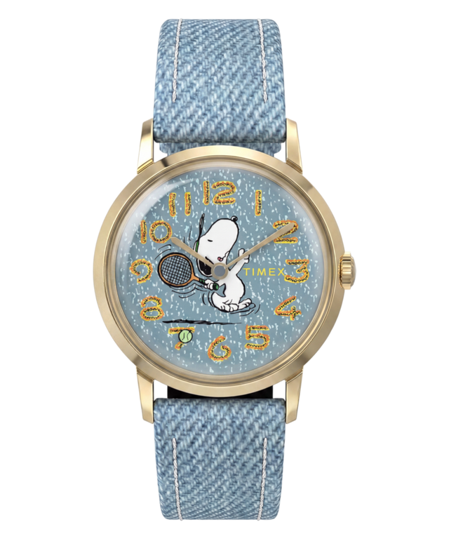 Imagen principal del reloj TW2Y12500 Peanuts® x Timex Marlin® 1965 Reissue inspirado en Snoopy Tennis con correa de tela de 34 mm