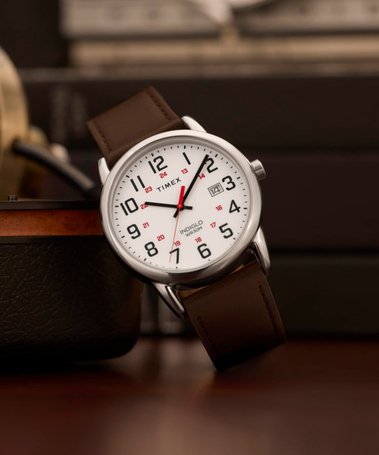 TW2Y12600 Easy Reader® Classic 38mm Leather Strap Watch Campaign Key Silhouettes (Beauty shots) Image