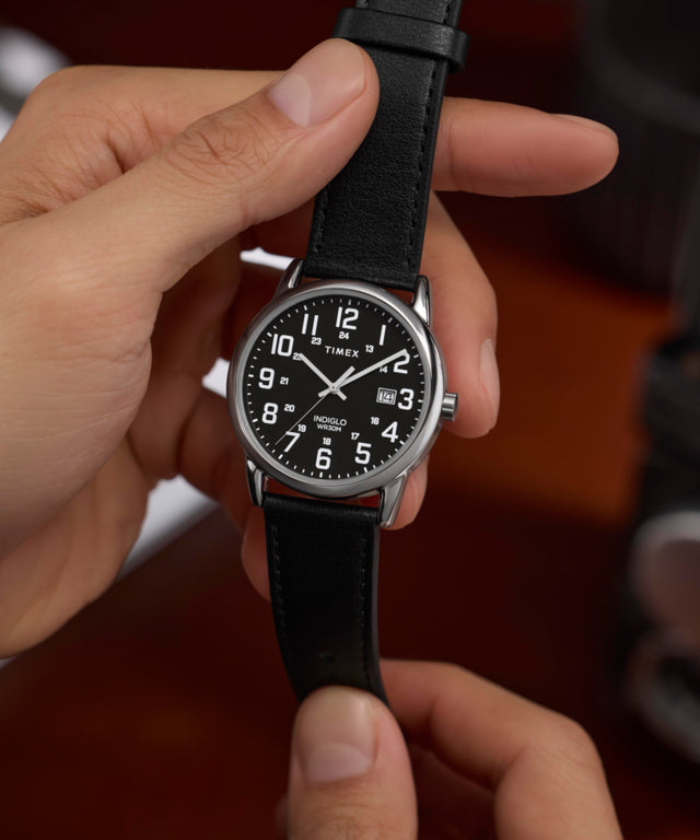 TW2Y12800 Easy Reader® Classic 38mm Leather Strap Watch Primary Wrist Image