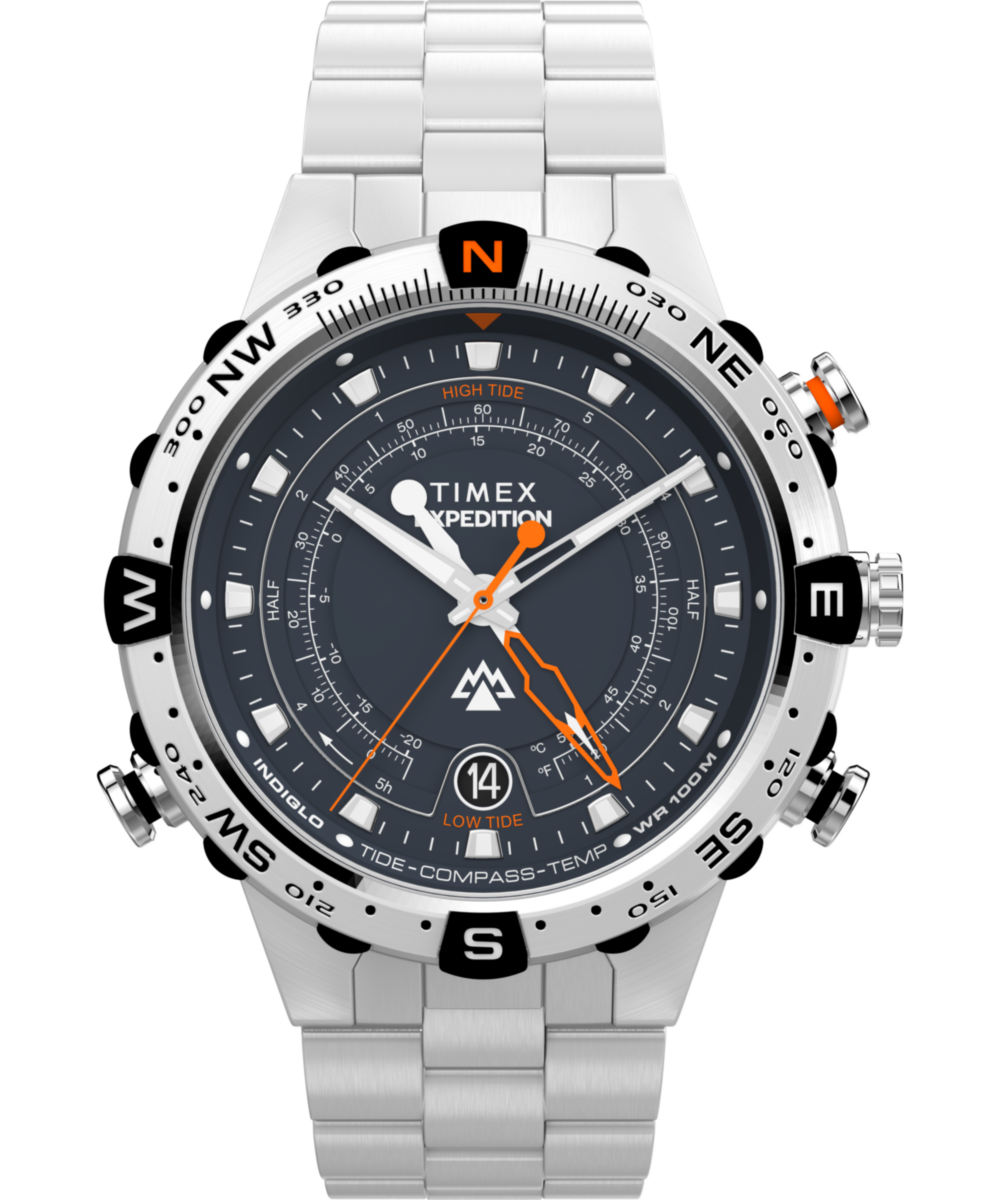 Timex Expedition Tide-Temp-Compass 45mm Stainless Steel Bracelet Watch