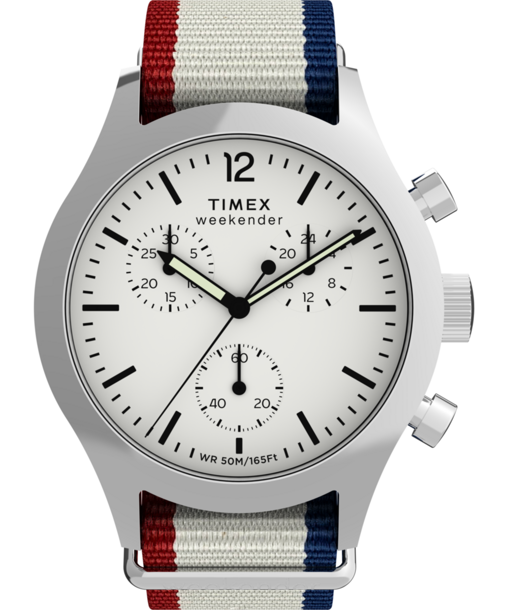 Timex Weekender New England Chronograph 40mm Leather Strap Watch