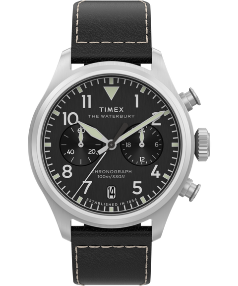 あゆーしか　WATERBURY　1878年製　置時計　C　R8611 Waterbury Ace Chronograph 41mm Leather Strap Watch - TW2Y19000