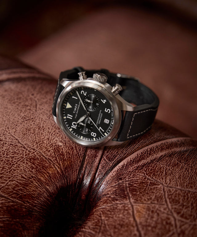 TW2Y19000 Waterbury Ace Chronograph 41mm Leather Strap Watch Alt Beauty Shot 2