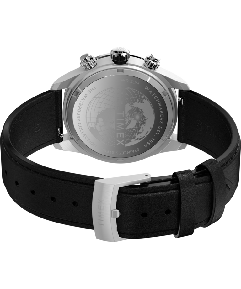 TW2Y19300 Reloj Waterbury Heritage Chronograph de 39 mm con correa de piel  Imagen del fondo de la caja con accesorio