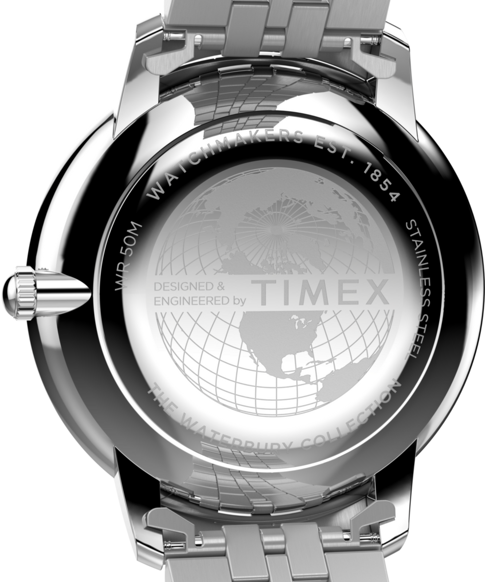 TW2Y23300 Waterbury Metropolitan Sub-Second 39mm Stainless Steel Bracelet Watch Caseback Image