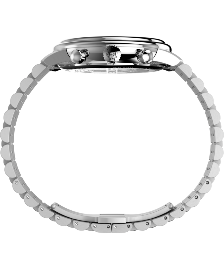 TW2Y23600 Waterbury Metropolitan Cronógrafo de 41 mm con brazalete de acero inoxidable. Imagen de perfil del reloj