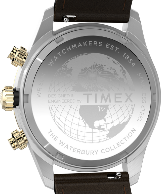 TW2Y24100 Waterbury Heritage Chronograph 39mm Leather Strap Watch  Caseback Image