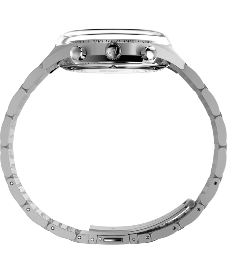 Imagen de perfil del reloj cronógrafo de cuarzo Marlin® Jet de 40 mm con brazalete de acero inoxidable TW2Y24600