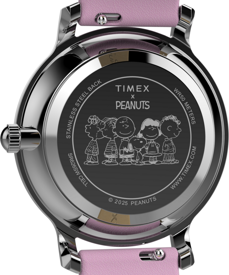 TW2Y26000 Peanuts® x Timex Transcend Snoopy Hug, reloj de 31 mm con correa de piel: imagen del fondo de la caja