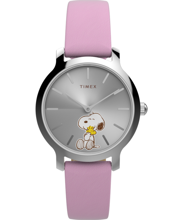 Imagen principal del reloj Peanuts® x Timex Transcend Snoopy Hug de 31 mm con correa de piel TW2Y26000