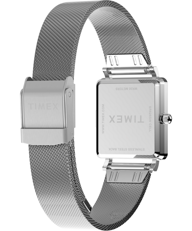 TW2Y26300: Imagen del fondo de caja de un reloj Transcend con brazalete de acero inoxidable de 22 mm y accesorio