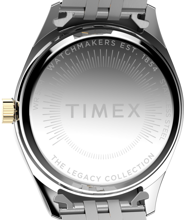 TW2Y27900 Reloj Timex Legacy de 36 mm con brazalete de acero inoxidable  Imagen del fondo de la caja