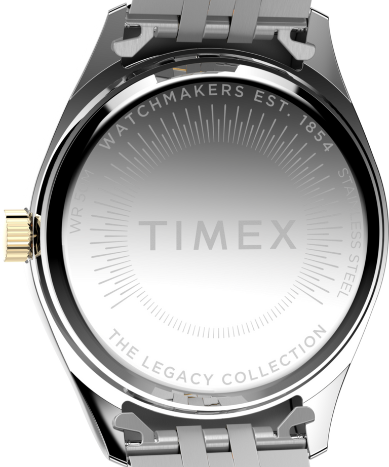 TW2Y27900 Reloj Timex Legacy de 36 mm con brazalete de acero inoxidable  Imagen del fondo de la caja