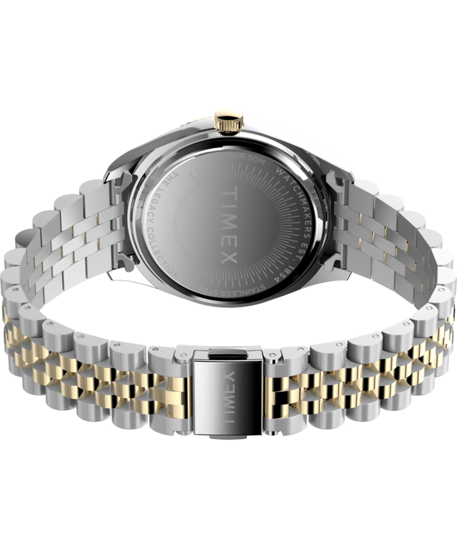 TW2Y27900 Reloj Timex Legacy de 36 mm con brazalete de acero inoxidable  Imagen del fondo de la caja con accesorio