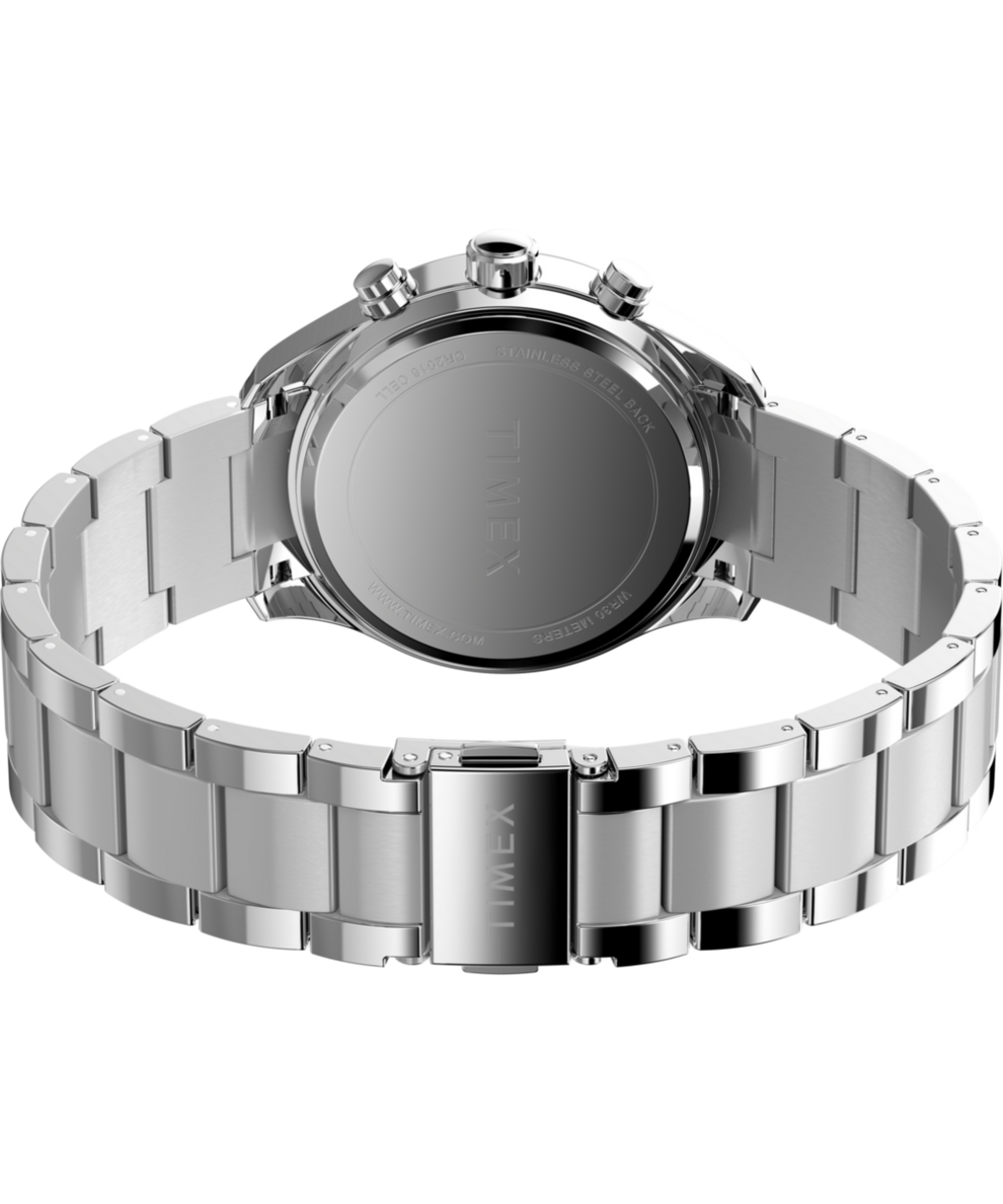TW2Y28200 Timex Chronograph 38mm Alloy Bracelet Watch Caseback with Attachment Image