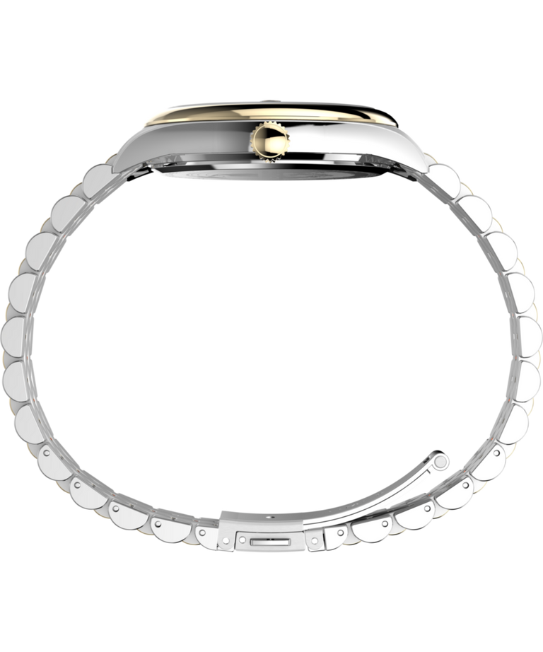 TW2Y28400 Timex Legacy, reloj de 41 mm con brazalete de acero inoxidable. Imagen de perfil