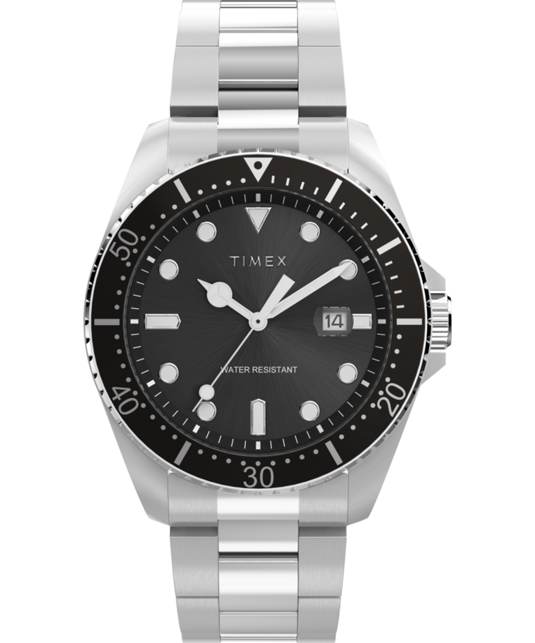 TW2Y28700 Reloj Timex de 42 mm con brazalete de acero inoxidable, inspirado en los relojes de buceo. Imagen principal