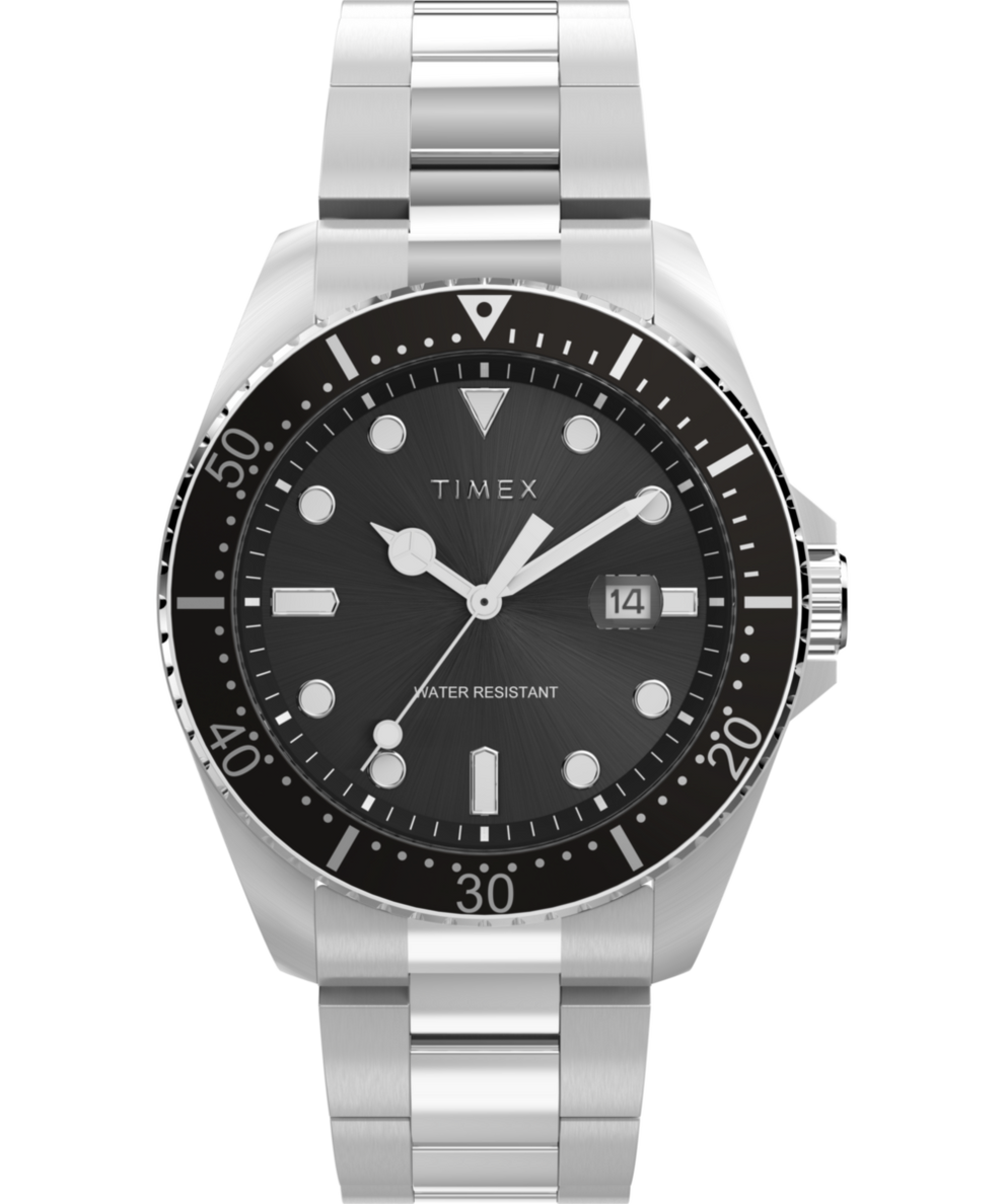 TW2Y28700 Reloj Timex de 42 mm con brazalete de acero inoxidable, inspirado en los relojes de buceo. Imagen principal
