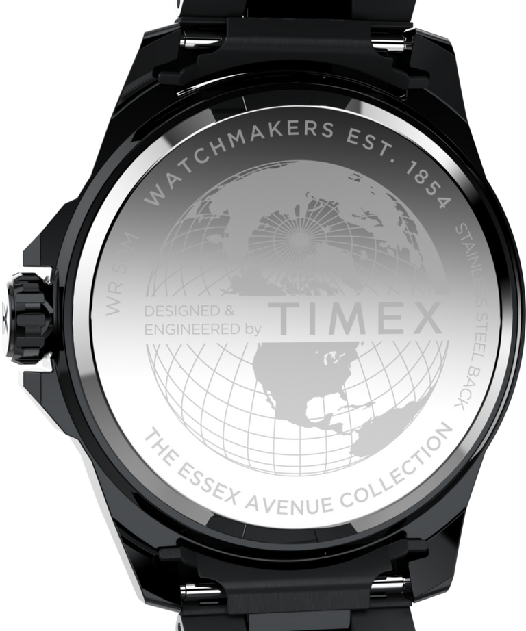 TW2Y28800 Reloj de acero inoxidable con brazalete, 44 mm, de Essex Avenue  Imagen del fondo de la caja