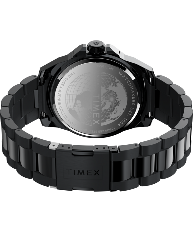 TW2Y28800 Reloj de acero inoxidable con correa de 44 mm, de Essex Avenue.  Imagen del fondo de la caja con accesorio.