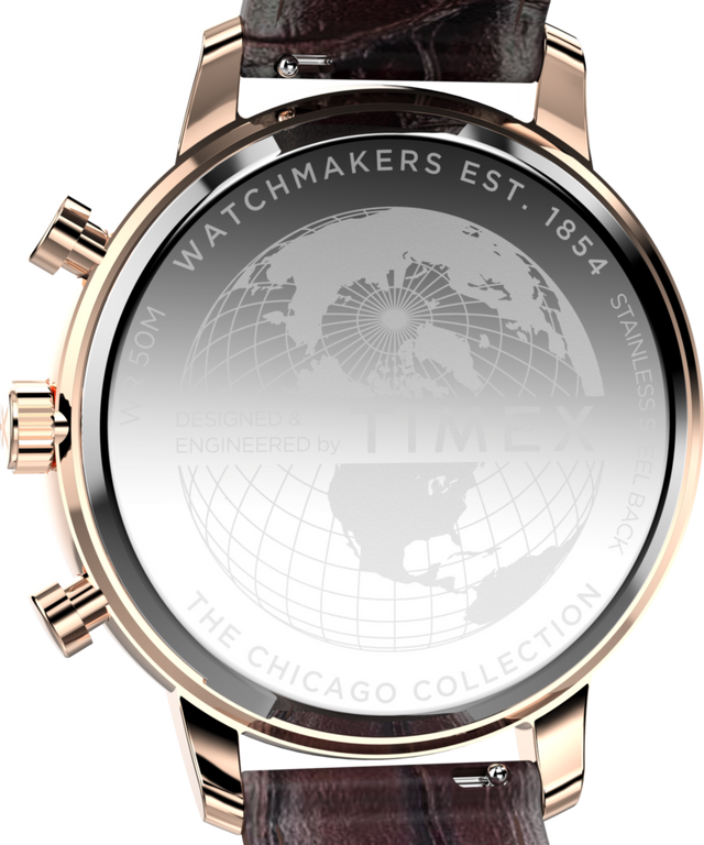 TW2Y28900 Chicago Chronograph 45mm Leather Strap Watch Caseback Image