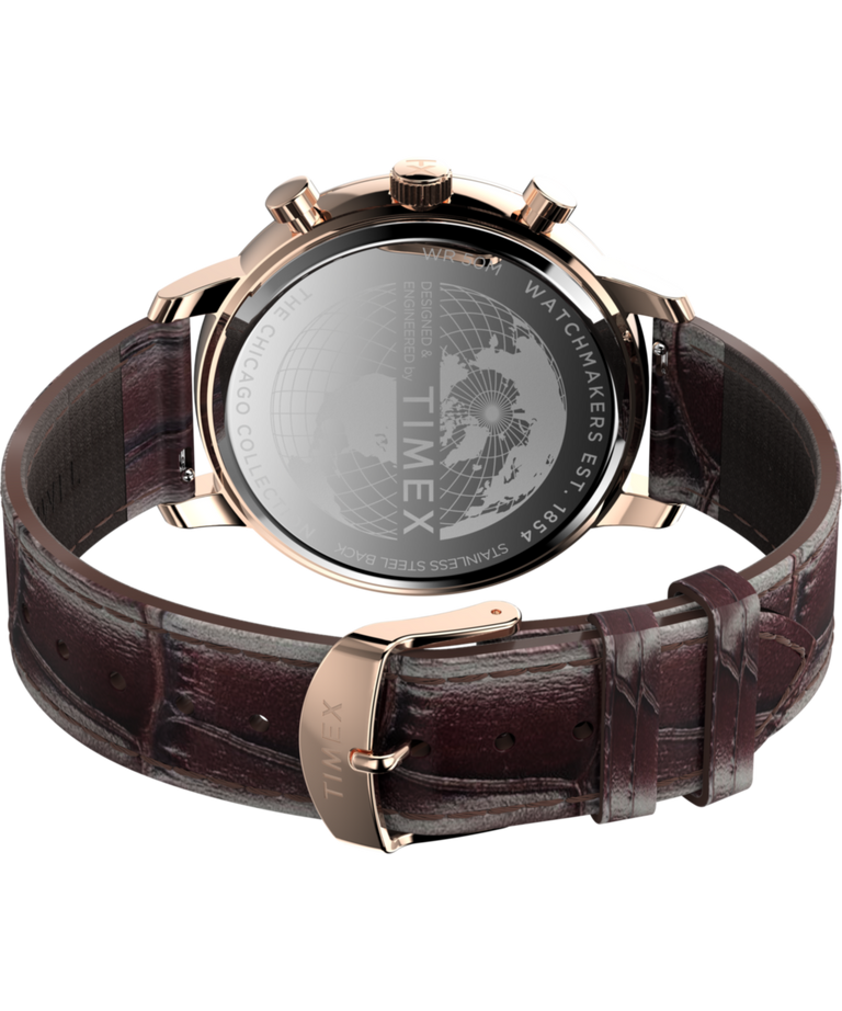 TW2Y28900 Chicago Chronograph 45mm Leather Strap Watch Caseback with Attachment Image