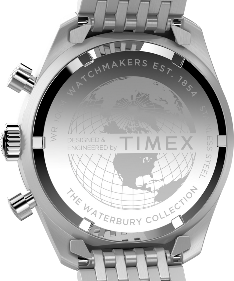 TW2Y29100 Waterbury Chronograph 41mm Stainless Steel Bracelet Watch Caseback Image